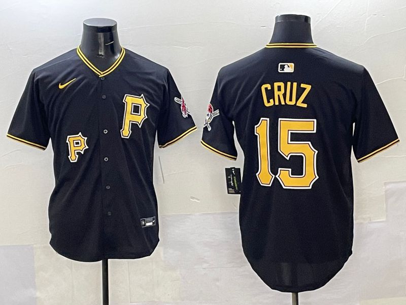 Men Pittsburgh Pirates #15 Cruz Black Game 2025 Nike MLB Jersey style 7